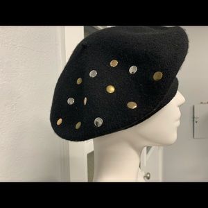 NWT: INC metal stud beret